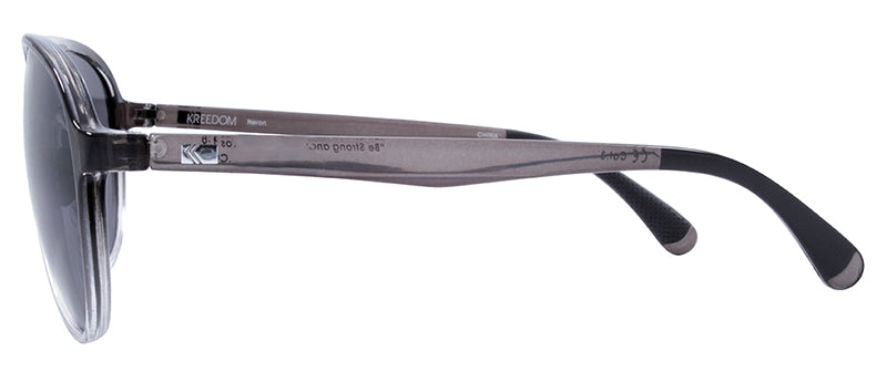Gloss Trans. Grey Gradient to Clear / Rubber Black Nose Pad / Gloss Trans. Grey Temple / Smoke