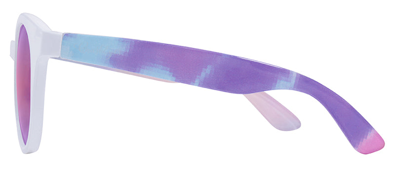Gloss White Front / Gloss Clear + Tie Dye Print / Smoke + Pink Mirror