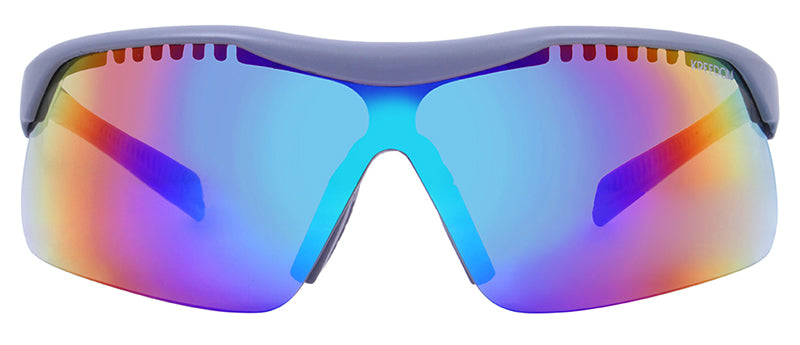 Matte Crystal Cool Grey + Dark Grey Rubber / Smoke + Green Mirror