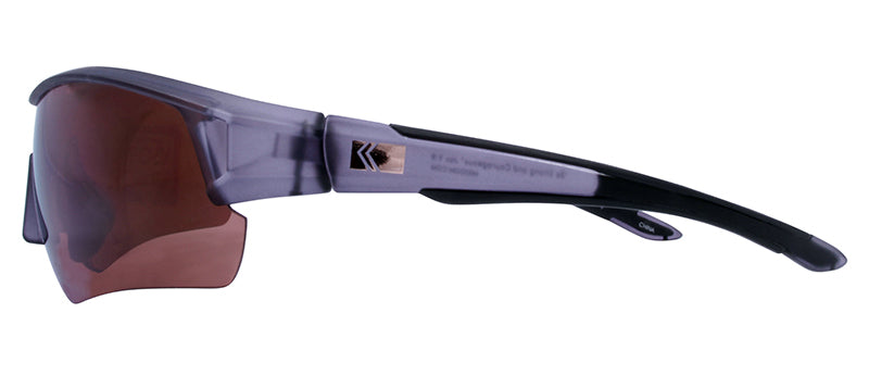 Matte Crystal Navy Blue + Black Rubber / Amber + Blue Green Revo Mirror