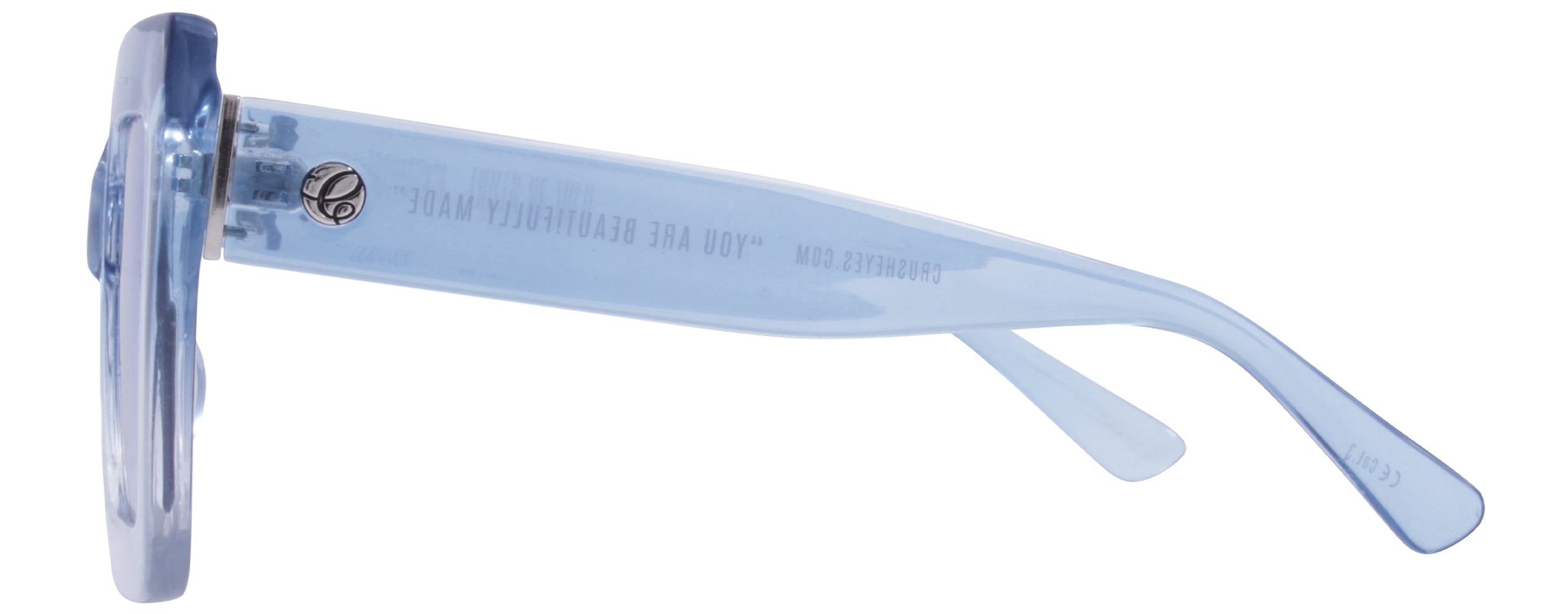 Gloss Crystal Blue fade to Pearl Blue + Silver / Gradient Blue