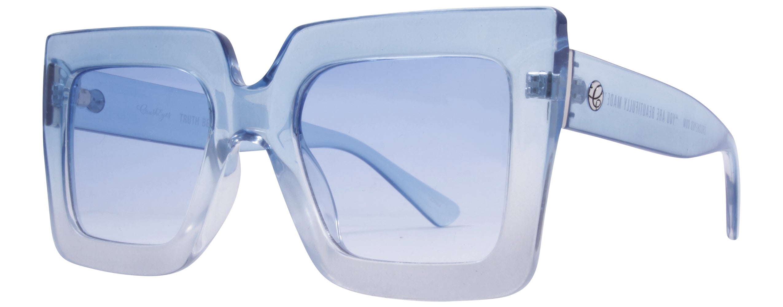 Gloss Crystal Blue fade to Pearl Blue + Silver / Gradient Blue