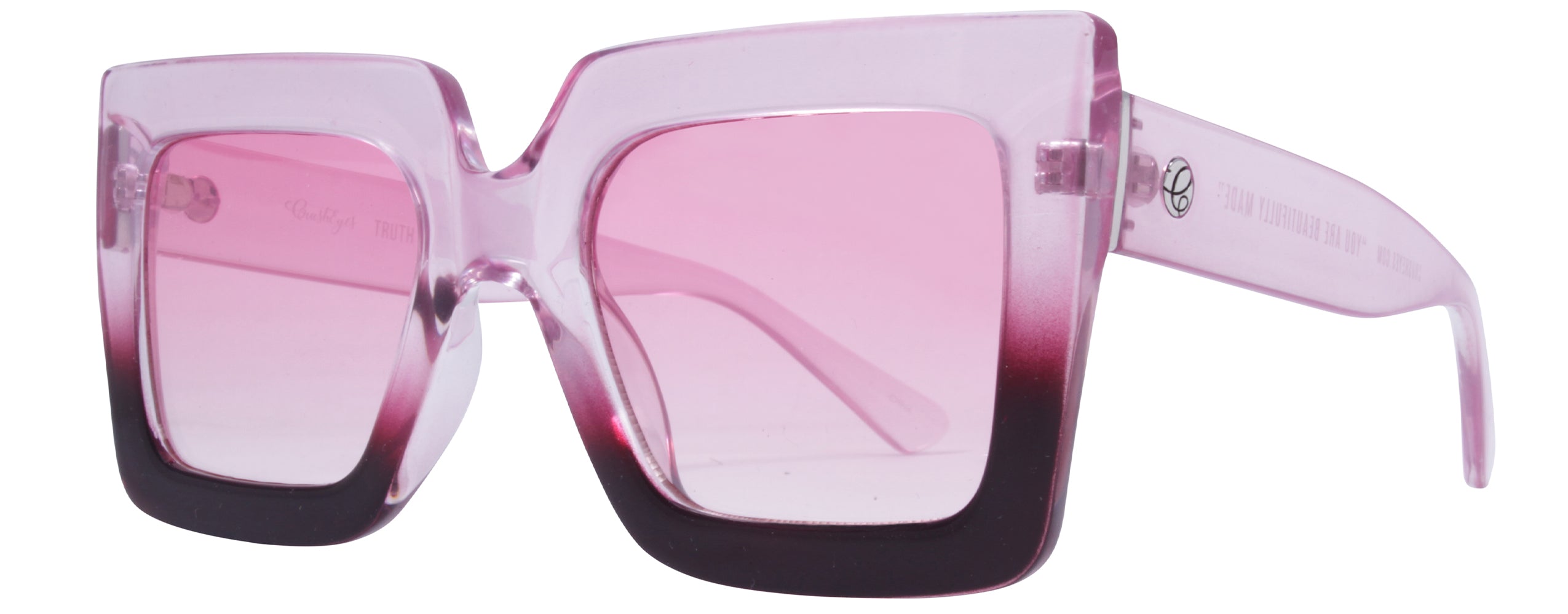 Gloss Crystal Pink to Dark Purple + Silver / Gradient Rose