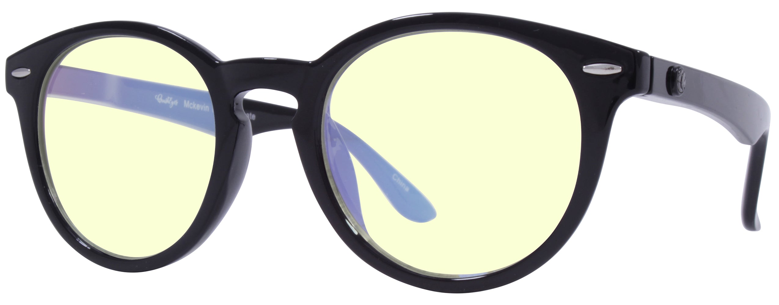 Gloss Black - Lens: Blue Light - Temple Logo: Dark Gunmetal..