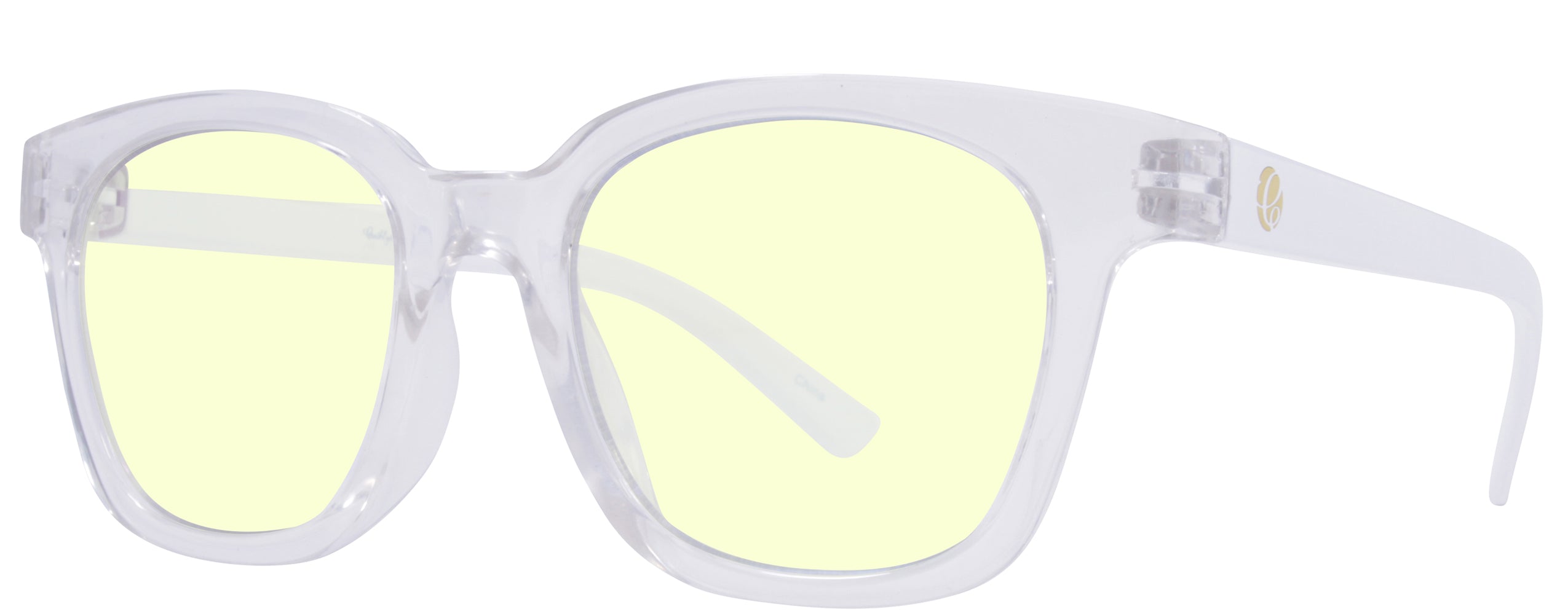 Gloss Crystal Clear Front + Gloss White Temple - Lens: Blue Light