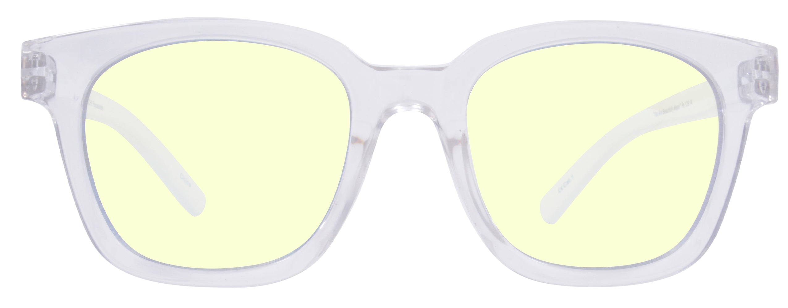 Gloss Crystal Clear Front + Gloss White Temple - Lens: Blue Light