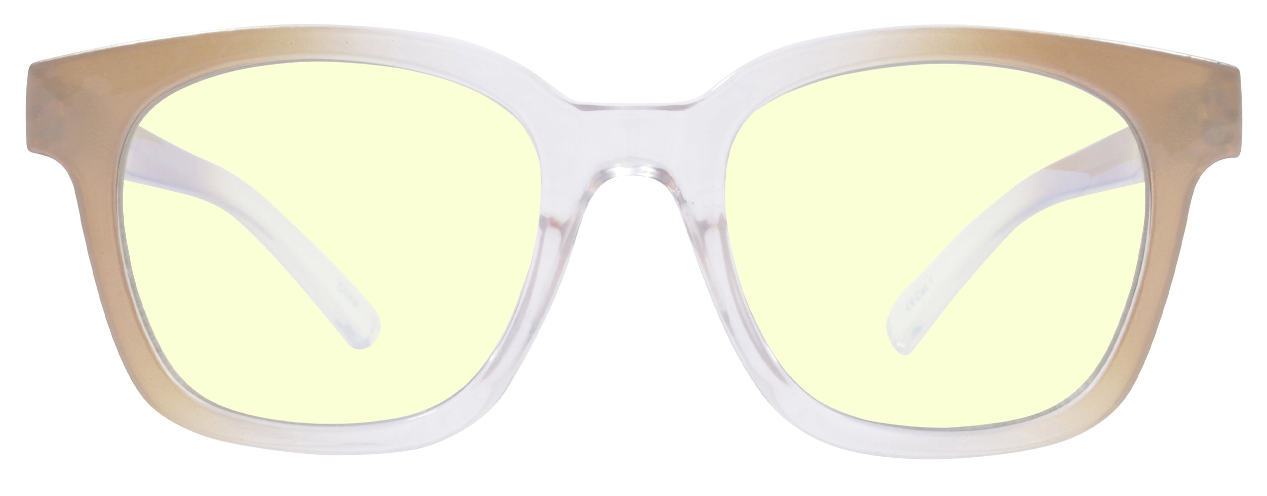 Gloss Crystal fade to Pearl - Lens: Blue Light - Temple Logo: Silver