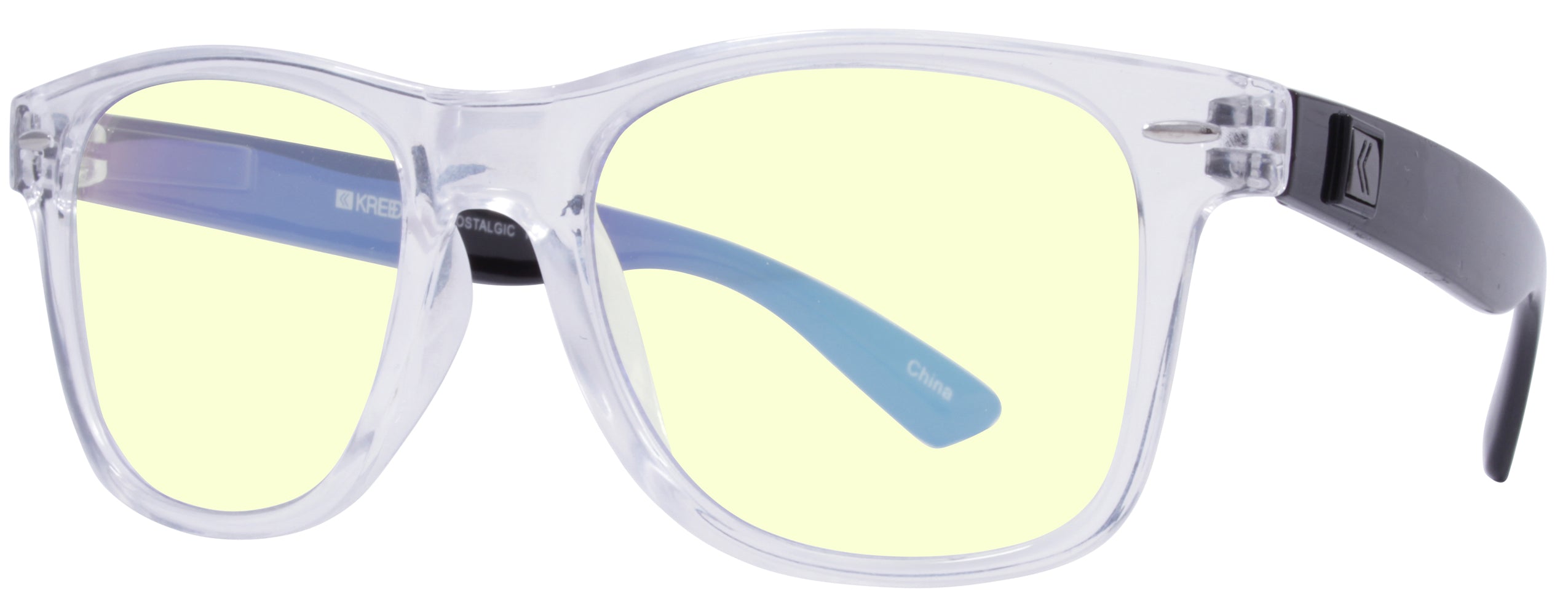 Gloss Crystal Smoke + Gloss Black Temple - Lens: Blue Light
