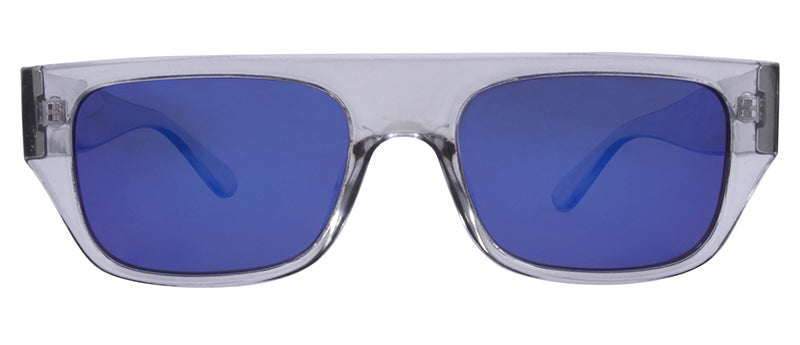 Gloss Crystal Grey / Green + Dark Blue Mirror