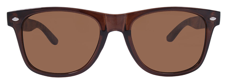 Gloss Dark Crystal Brown + Tan/Brown Wood Temple / Brown