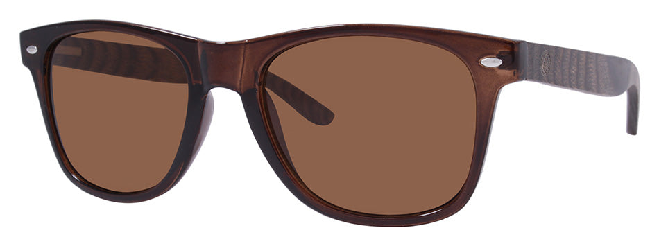 Gloss Dark Crystal Brown + Tan/Brown Wood Temple / Brown