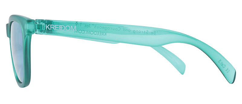 Matte Crystal Green + Gloss Crystal Green Temples / Smoke + Gold Mirror