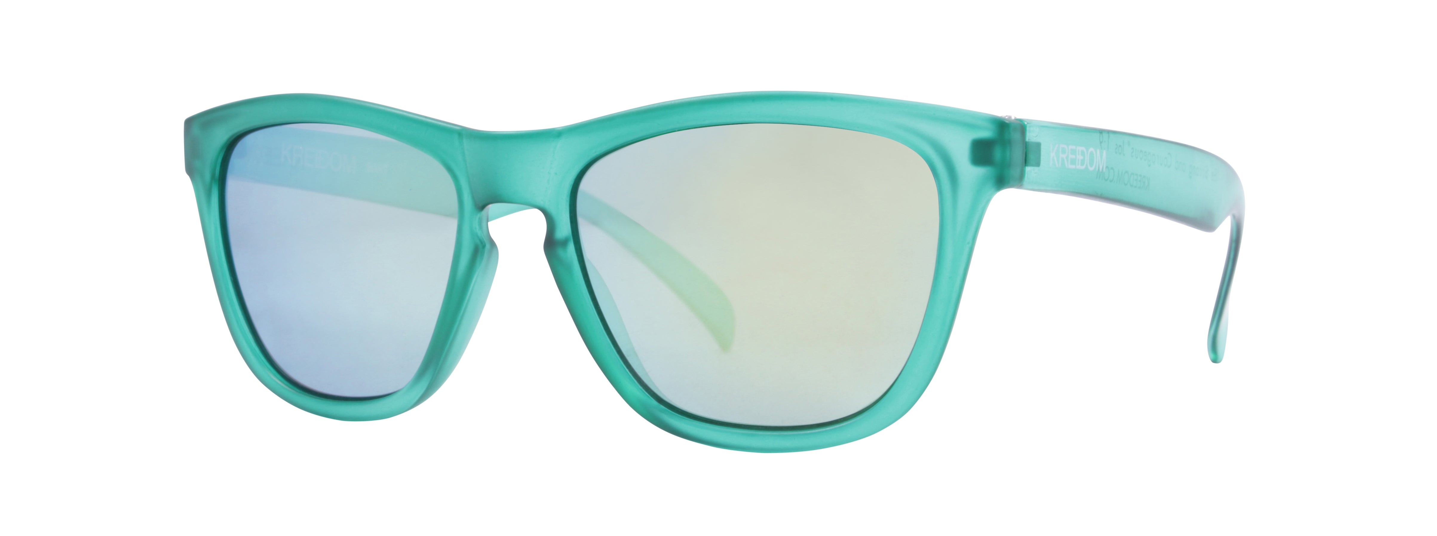 Matte Crystal Green + Gloss Crystal Green Temples / Smoke + Gold Mirror