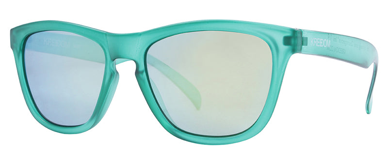 Matte Crystal Green + Gloss Crystal Green Temples / Smoke + Gold Mirror