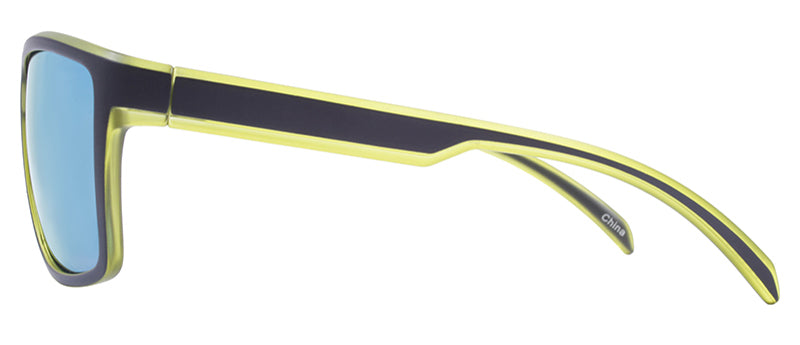 Matte Black + Lime Green Crystal Inlay / Smoke + Yellow Mirror