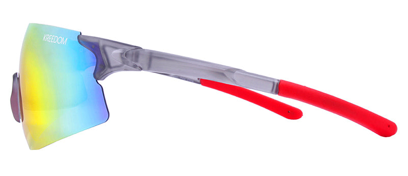 Matte Crystal Grey + Red Rubber / Smoke + Red Mirror