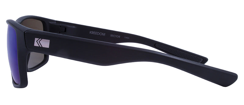 Matte Black + Black Rubber / Smoke + Blue Mirror
