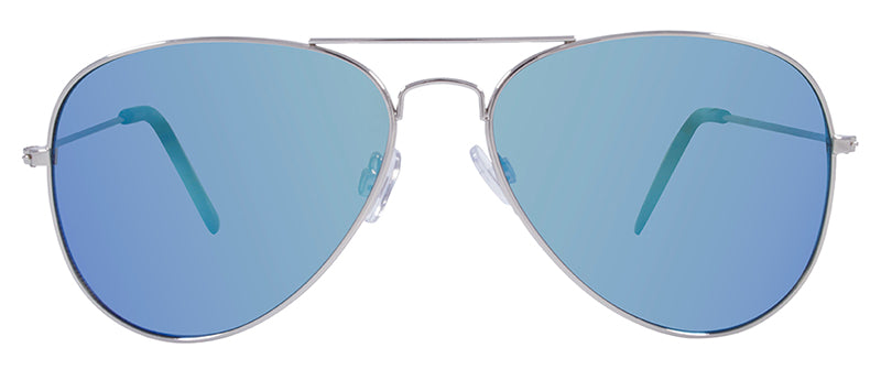 Gloss Silver / Smoke + Ice Blue Mirror