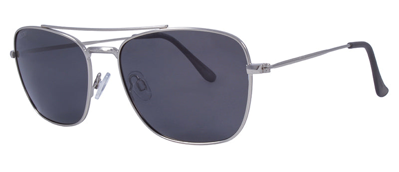 Matte Silver + Black Temple Tips / Smoke
