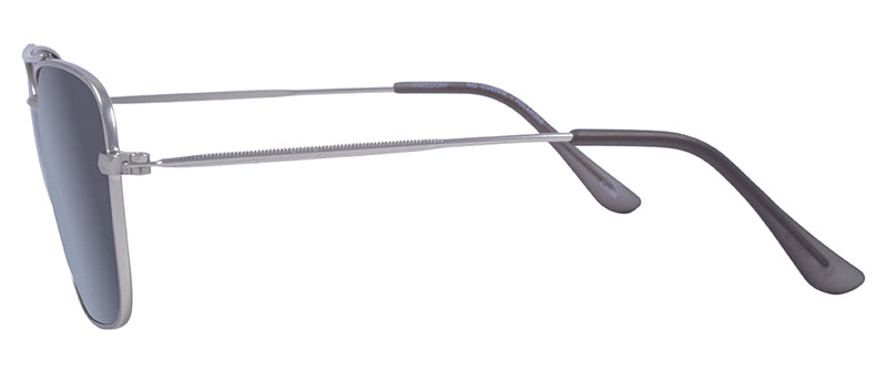 Matte Silver + Black Temple Tips / Smoke

