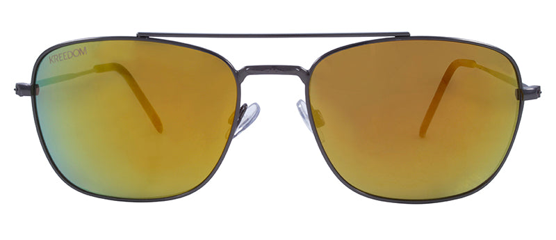 Matte Black + Demi Temple Tips / Brown + Orange Mirror
