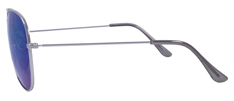 Gloss Silver + Dark Crystal Grey Temple Tips / Smoke + Blue Mirror
