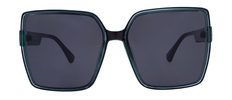 Gloss Crystal Blue Green + Black Front Spray + Silver Metal / Smoke