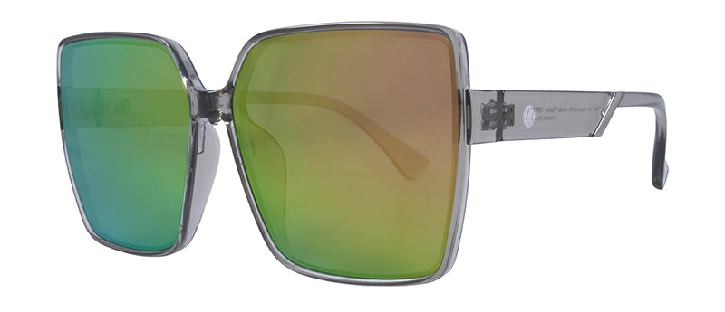 Gloss Crystal Warm Grey + Silver Metal / Smoke + Rose Gold Mirror
