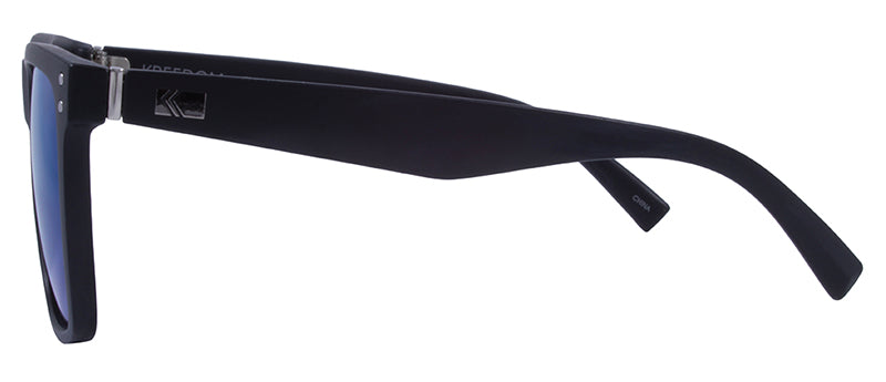 Matte Black + Silver Metal / Smoke + Blue Mirror
