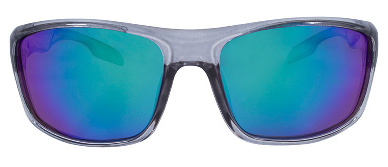 Gloss Crystal Grey / Smoke + Blue Green Mirror