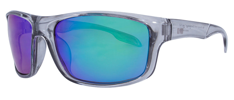 Gloss Crystal Grey / Smoke + Blue Green Mirror