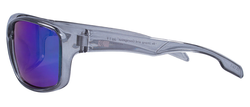 Gloss Crystal Grey / Smoke + Blue Green Mirror