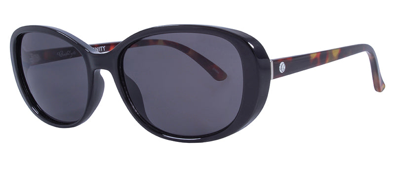 Gloss Black + Silver Metal + Demi Temples / Smoke
