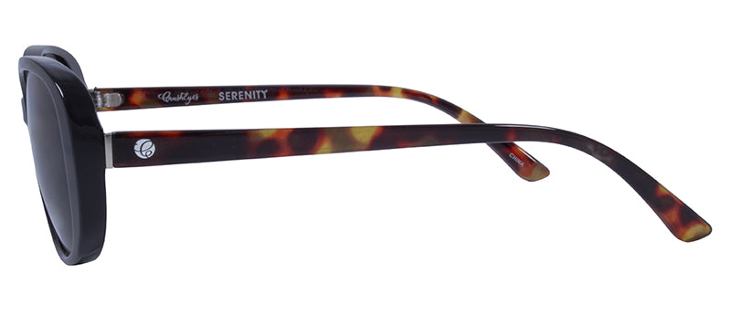 Gloss Black + Silver Metal + Demi Temples / Smoke
