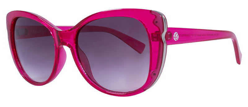 Gloss Crystal Dark Pink + Silver Metal / Gradient Smoke
