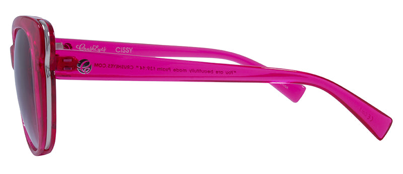 Gloss Crystal Dark Pink + Silver Metal / Gradient Smoke
