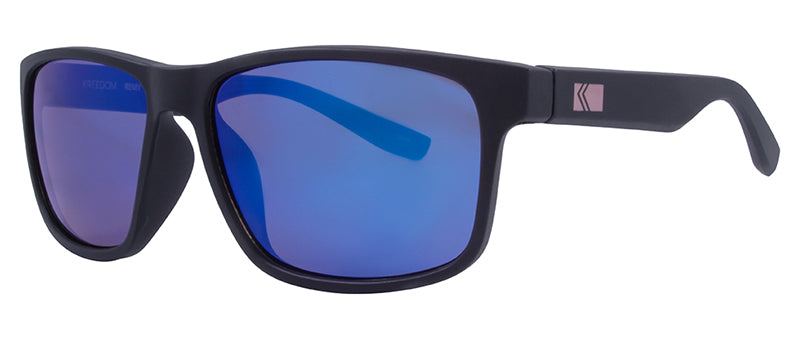 Matte Black / Smoke + Blue Mirror