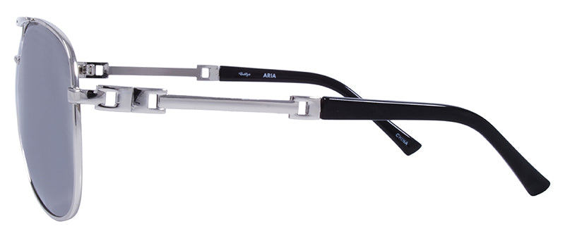 Gloss Silver + Black Temple Tips / Smoke + Silver Flash Mirror
