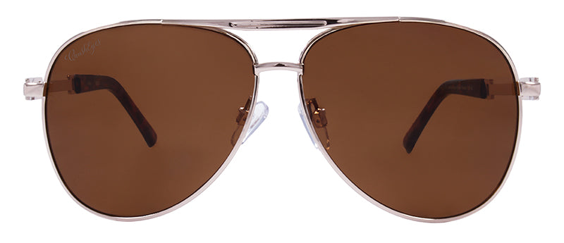 Gloss Gold + Demi Temple Tips / Brown
