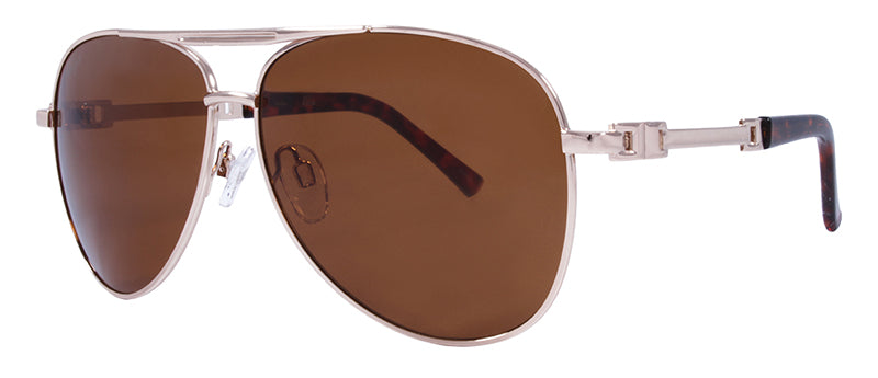 Gloss Gold + Demi Temple Tips / Brown
