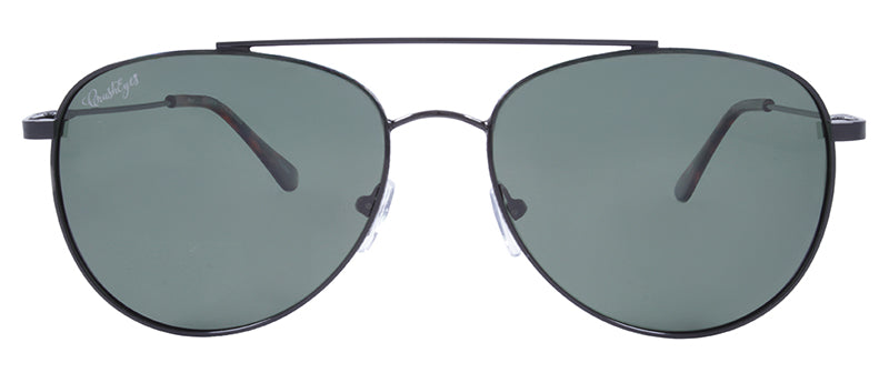 Gloss Black + Demi Temple Tips / Green
