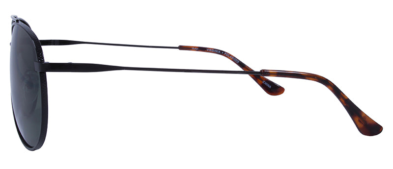 Gloss Black + Demi Temple Tips / Green
