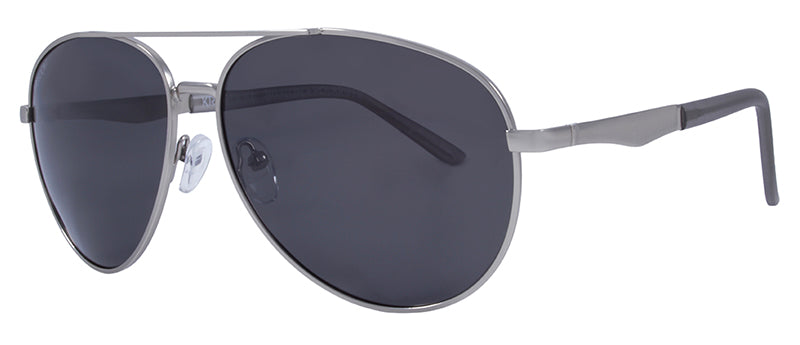 Matte Silver + Black Temple Tips / Smoke
