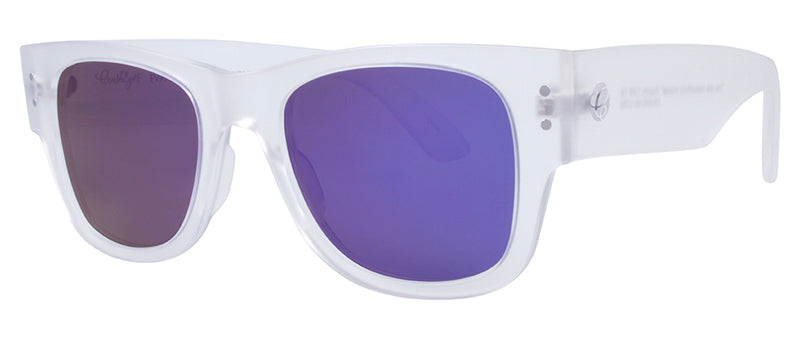 Matte Crystal Clear / Smoke + Purple Mirror
