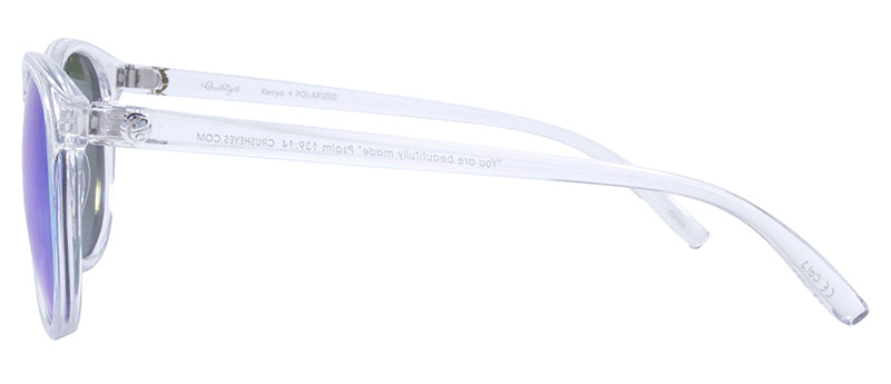 Gloss Crystal Clear / Smoke + Ice Blue Mirror
