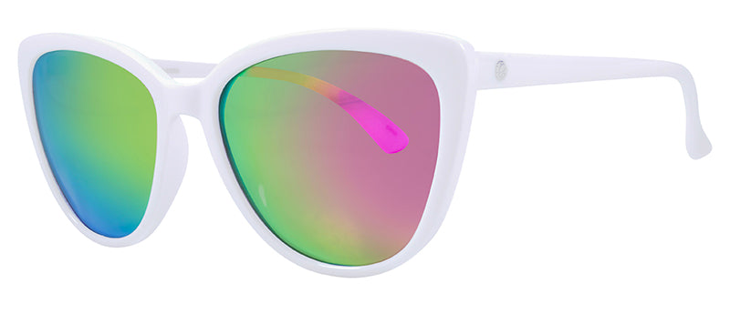 Gloss White / Smoke + Purple Pink Mirror