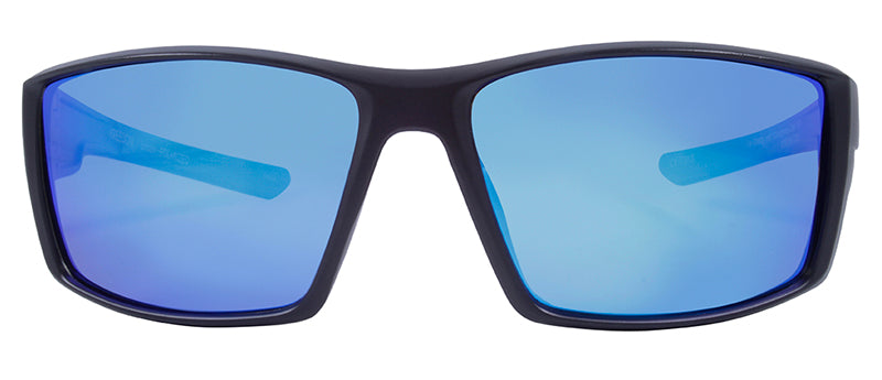 Matte Black / Smoke + Blue Mirror