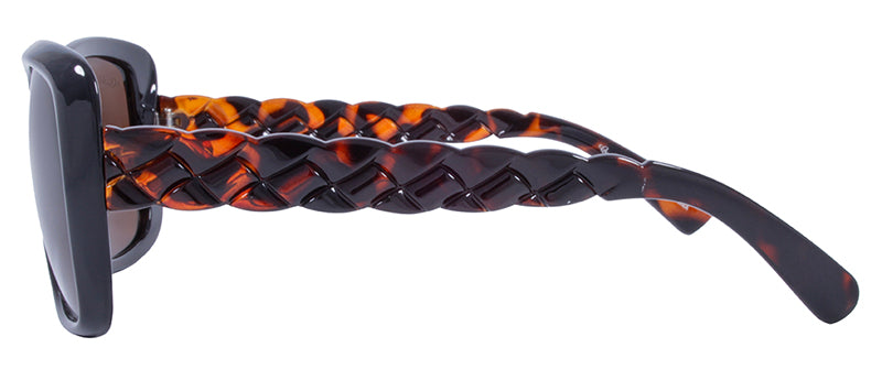 Gloss Black + Demi Temples / Brown