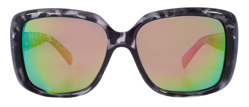 Gloss Crystal + Black Demi / Smoke + Rose Gold Mirror
