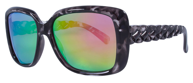 Gloss Crystal + Black Demi / Smoke + Rose Gold Mirror
